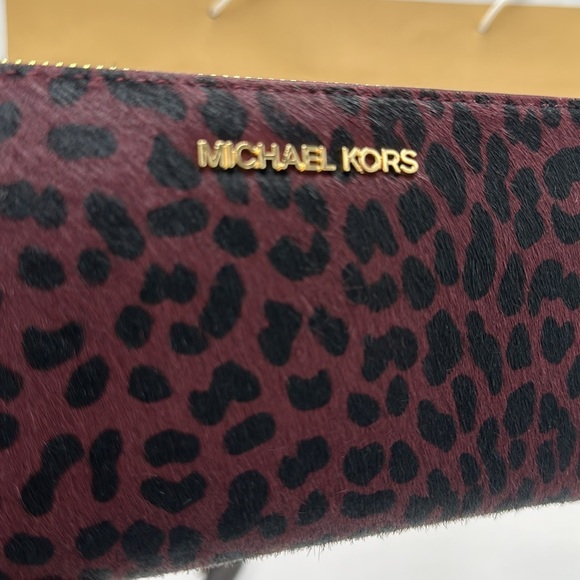 MICHAEL KORS Leather Large Continental Wristlet Phone Case Wallet Exotic Print - Picture 14 of 14